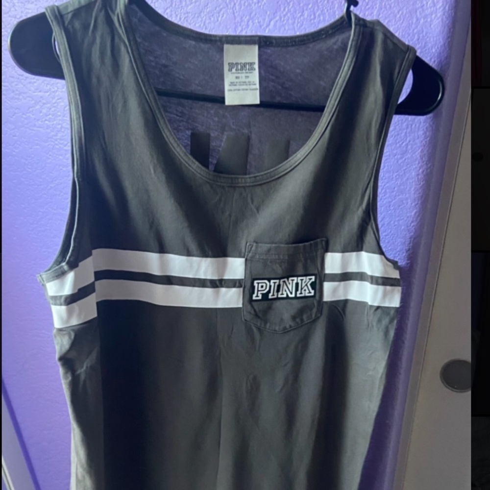 Vsx Pink Athletic White
Logo Gray Tank Top